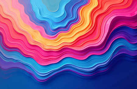 AI Generative Abstract acrylic paint Colored Wavy Background, Futuristic Animation stainsの素材