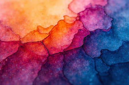 AI Generative Abstract acrylic paint Colored Wavy Background, Futuristic Animation stainsの素材