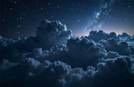 AI Generative Colored blue Smoke Cloud Fog, abstract sunset Backgroundの素材