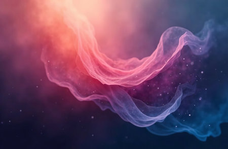 AI Generative Abstract futuristic background, moving neon color wavesの素材