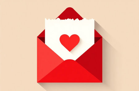 AI Generative Happy Valentine's Day Holiday Card inside red heartの素材