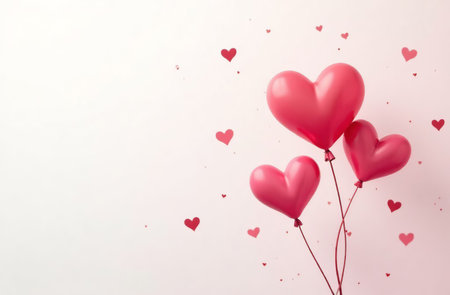 AI Generative Abstract Background Valentine's Day Heart Card on white Backgroundの素材