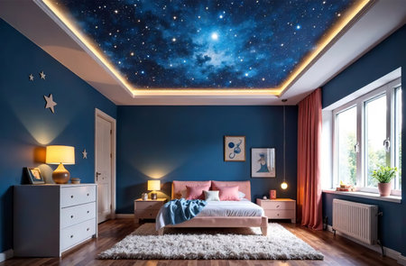 AI Generative Modern interior of children's room color, playroom in the houseの素材