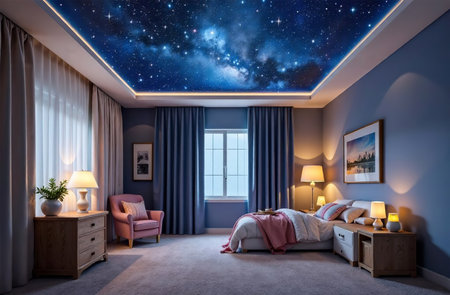 AI Generative Modern interior of children's room color, playroom in the houseの素材