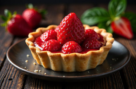 AI Generative Whole Fruit strawberry Cake, Dessert Photo for Bakery Restaurantの素材