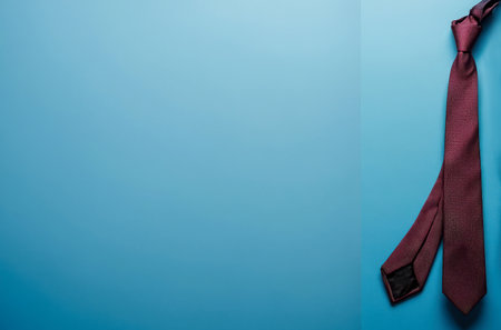 AI Generative Postcard card World International Men's Day Ties accessory Hanging On Blue Background with copy spaceの素材
