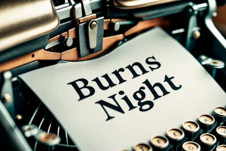 AI Generative Greeting card for traditional Scottish holiday in honor of birthday of poet writer Robert Burnsの素材