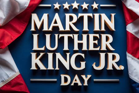 AI Generative Martin Luther King Jr. Day Greeting Card for Famous African American Rights Activistの素材