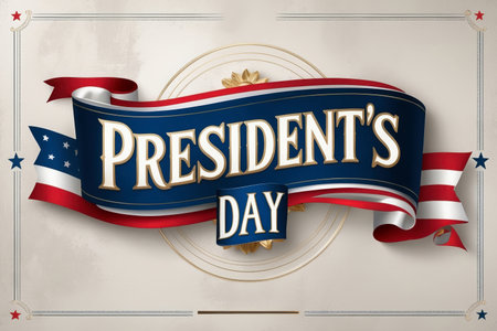 AI Generative Congratulatory postcard on the traditional American holiday Presidents' Day in the USAの素材