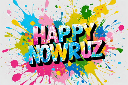 AI Generative Greeting Card postcard on the Traditional Persian New Year Holiday of Nowruz in Iran springの素材