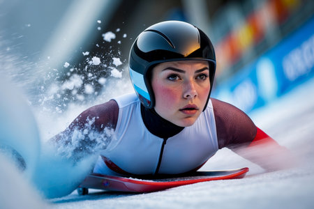 AI Generative Bobsleigh skeleton sport sledding race, Winter Olympic games Competition championshipの素材