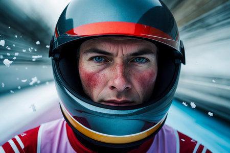 AI Generative Bobsleigh skeleton sport sledding race, Winter Olympic games Competition championshipの素材