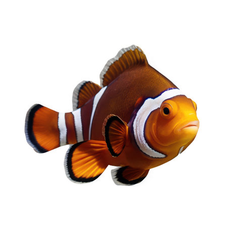 AI Generative Aquarium Pet Orange Clown Fish Isolated Transparent png background, Sea Animals in Anemoneの素材