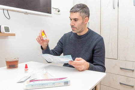 Bar, Montenegro, 8 January 2026, Man opens box with portable streptococcus bacterium test