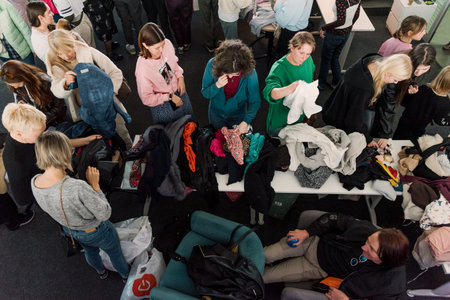 Bar, Montenegro, 8 March 2026, Swap second hand meet for resale, reuse and exchange of clothes and...