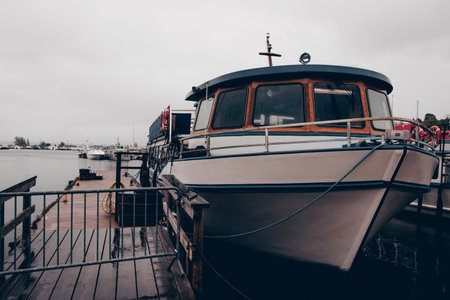 Kotka, Finland, 2 June 2019, Tourist boats parked in port on the Adriatic Sea