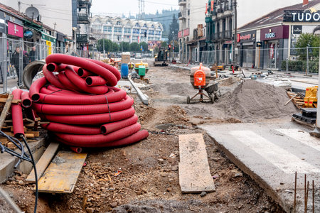 Podgorica, Montenegro, 26 January 2026, Renovation old water pipes and replacement with new tubing