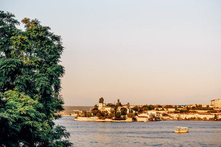 Sevastopol, Crimea, 19 July 2020, View panorama of the old part of the city on sunny summer day