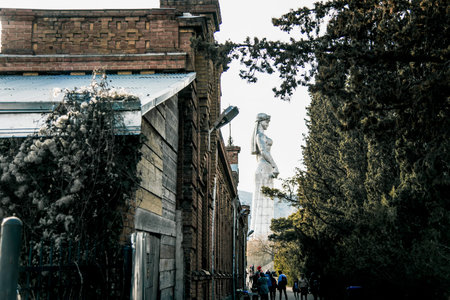 Tbilisi, Georgia, 12 March 2019, View of the Mother of Kartli Statue on Sololaki Hill, city landmark