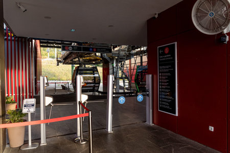 Kotor, Montenegro, 26 October 2025, View of the cable car gondola to Mount Lovcen