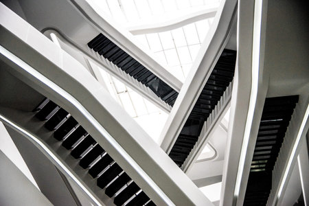 Moscow, Russia, 17 July 2017, Interior Dominion Tower Business Center, architect Zaha Hadid