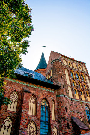 Kaliningrad, Russia, 15 August 2015, Kant Cathedral catholic temple religious architecture
