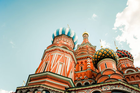 Moscow, Russia, 30 August 2016, Saint Basil's Cathedral orthodox temple on Red Square