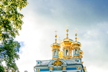 Pushkin, Russia, 12 July 2015, Court Church of the Resurrection of Christ in the Catherine Palaceのeditorial素材
