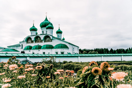 Staraya Sloboda, Russia, 30 September 2017, Alexander Svirsky orthodox Monasteryのeditorial素材