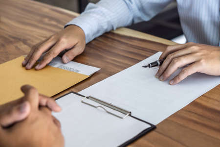 Insurance or loan real estate, Agent broker and client signing contract agreement approved to buy...