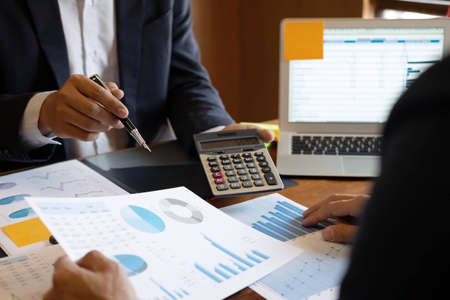 Business people team discuss on meeting to planning investment project working and strategy of...
