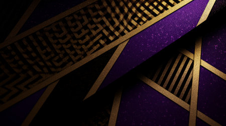 A gold and purple abstract sparkle background. Generative AI.の素材