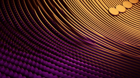 A gold and purple abstract sparkle background. Generative AI.の素材