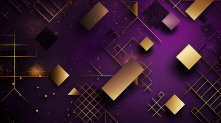 A gold and purple abstract sparkle background. Generative AI.の素材