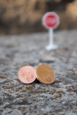 Stop euro centsの写真素材