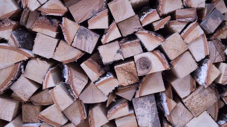 Background, wood neatly folded and cooked for the cold winterの写真素材