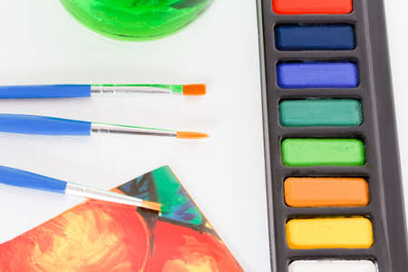 Paints and brushes