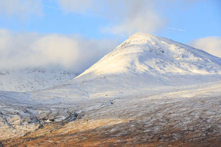 Snow covered mountains, Glencoe Scotland