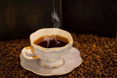 Hot cup of coffeeの写真素材