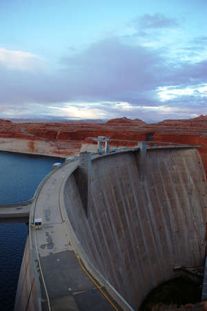 Concrete dam on Colorado River at Glen Canyon.の写真素材