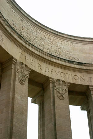 A piece of a world war I monument in honour of the American soldiers - white backgroundのeditorial素材