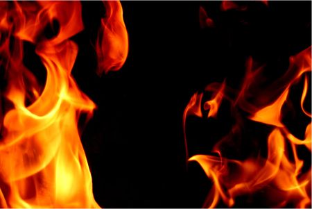 Frozen flames on a black background