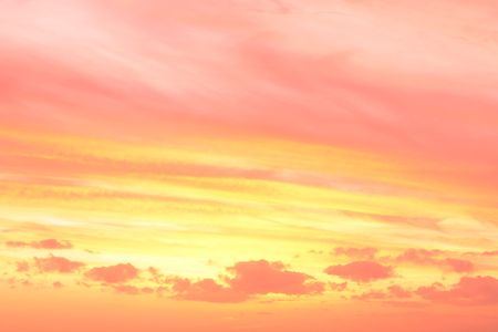 A beautiful pink colored sunlit skyの写真素材