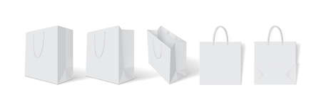 white paper bag on white background mock upのイラスト素材