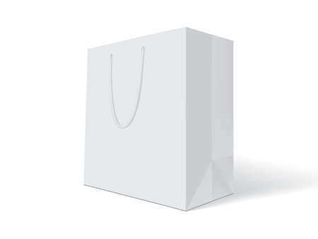 white paper bag on white background mock upのイラスト素材