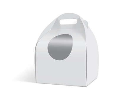 white paper box isolated on white background mock up vectorのイラスト素材