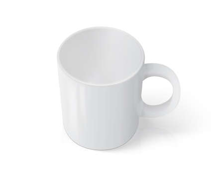 white mug isolated on white background vector mock upのイラスト素材