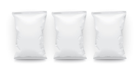 white paper packaging isolated on white background vector mock upのイラスト素材