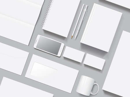 corporate identity vector mock upのイラスト素材