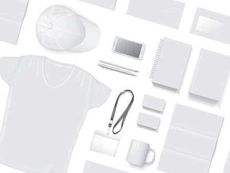 corporate identity vector mock upのイラスト素材